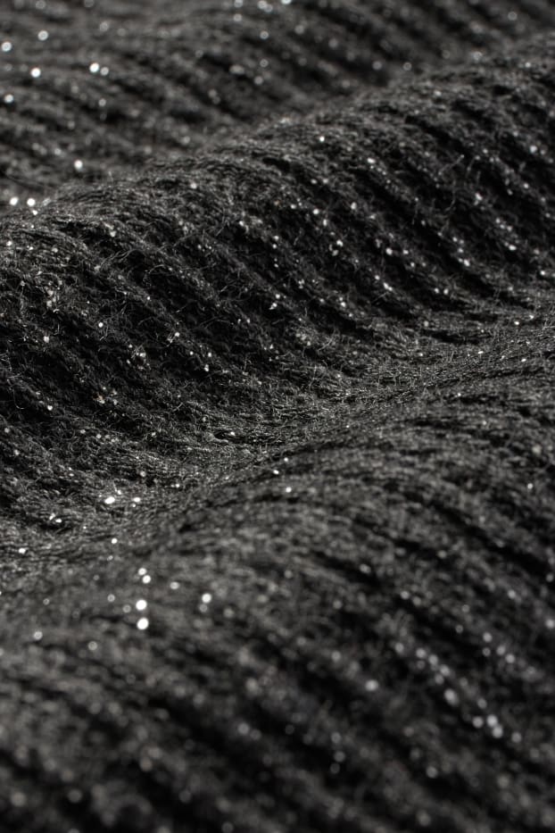 Dona - Jersei - de canalé - brillant - gris fosc