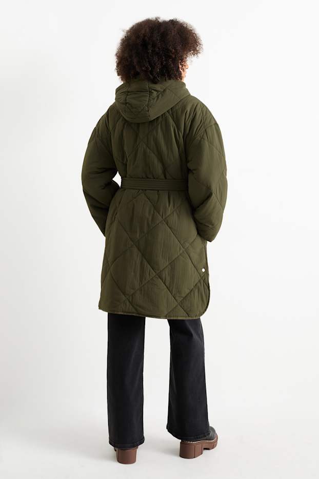 Femmes - Parka réversible avec capuche - vert foncé