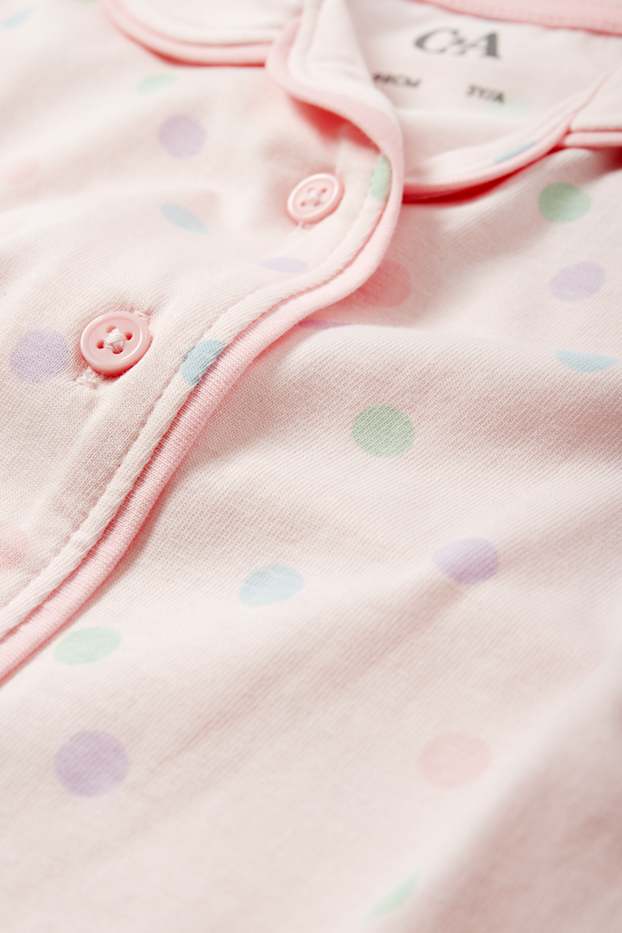 Kinder Mädchen - Pyjama - 2 teilig - gepunktet - rosa