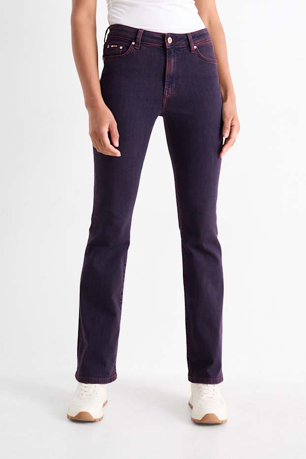 Damen - Bootcut Jeans - Mid Waist - dunkeljeansblau