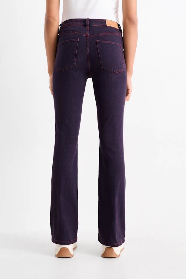 Damen - Bootcut Jeans - Mid Waist - dunkeljeansblau