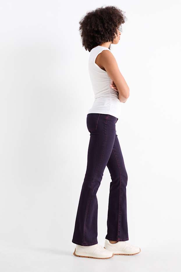 Damen - Bootcut Jeans - Mid Waist - dunkeljeansblau