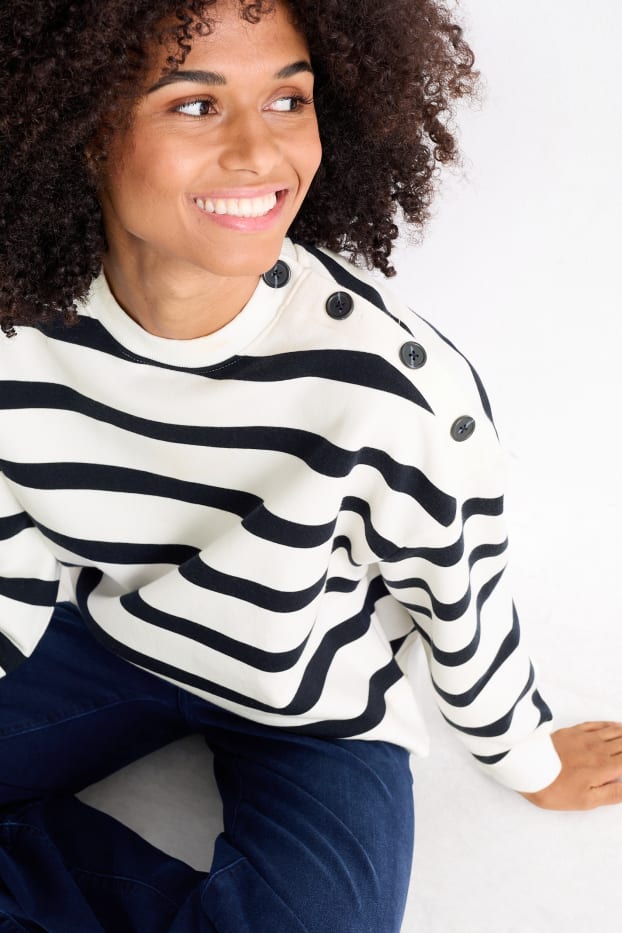 Dona - Dessuadora - de ratlles - blau/blanc