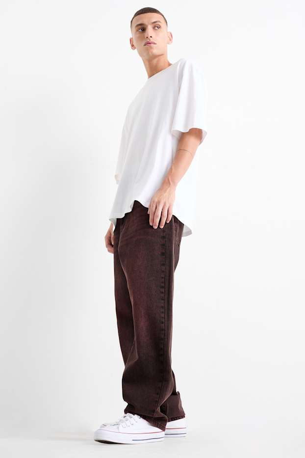 Uomo - Relaxed jeans - rosso scuro