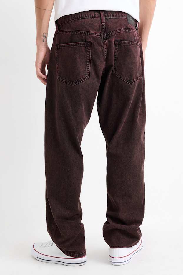 Uomo - Relaxed jeans - rosso scuro
