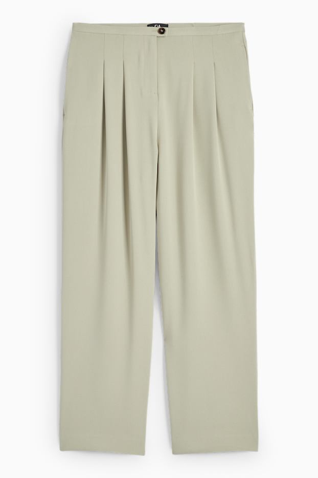 Donna - Pantaloni - vita alta - tapered fit - verde chiaro