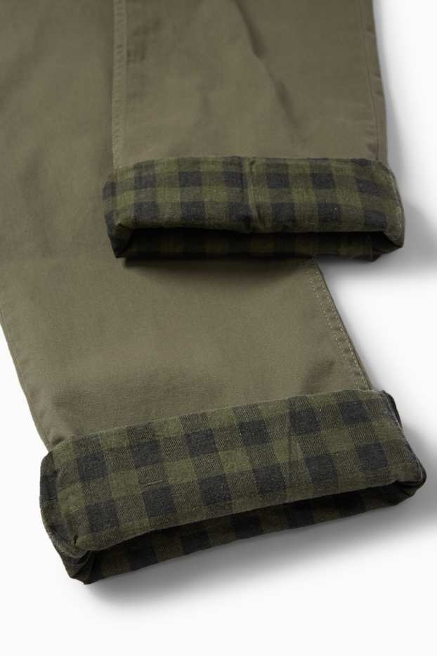 Men - Thermal trousers - regular fit - dark green