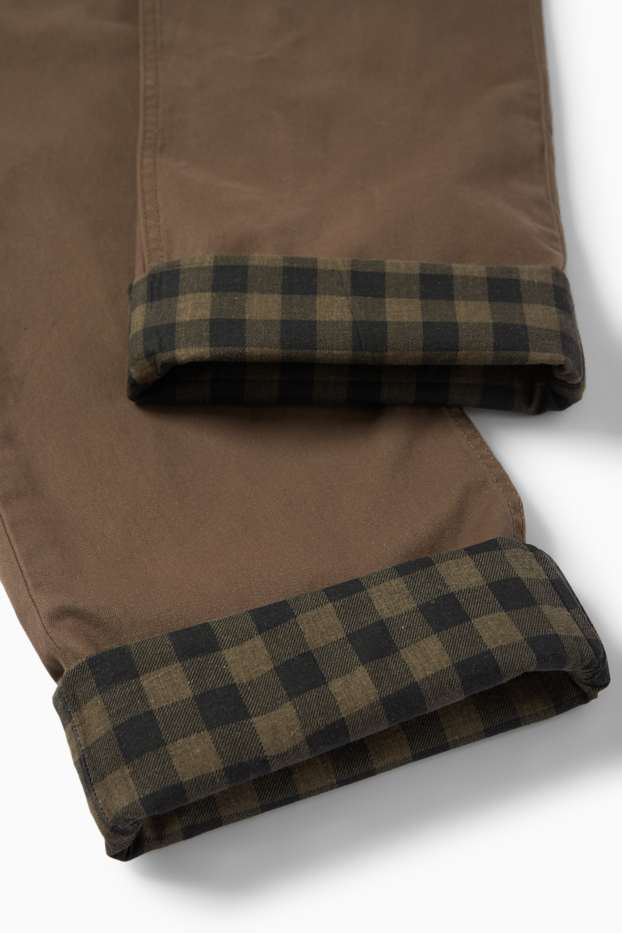 Uomo - Pantaloni termici - regular fit - marrone
