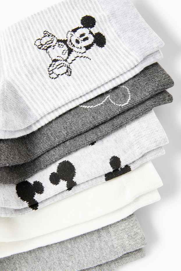 Femei - Multipack 5 perechi - Mickey Mouse - șosete cu motive - gri deschis
