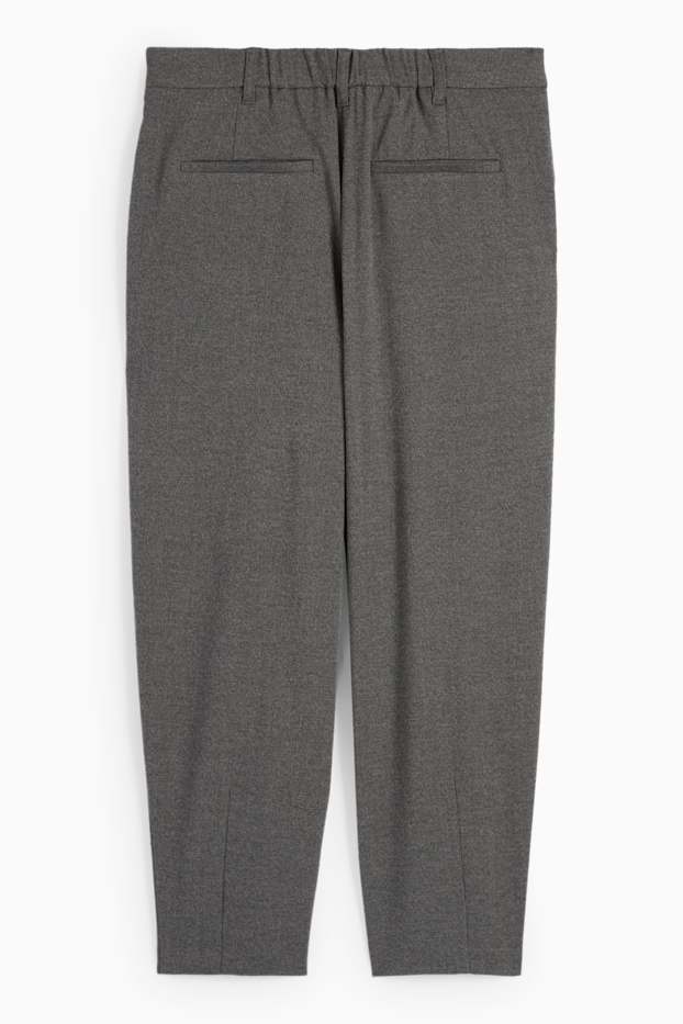 Kobiety - Spodnie materiałowe - wysoki stan - tapered fit - ciemnoszary