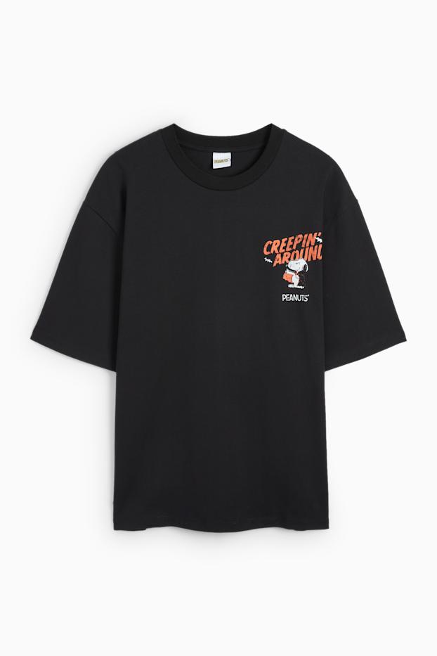 Uomo - T-shirt oversize - Snoopy - nero