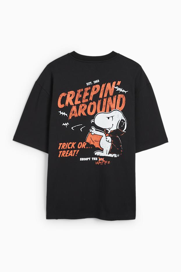 Uomo - T-shirt oversize - Snoopy - nero