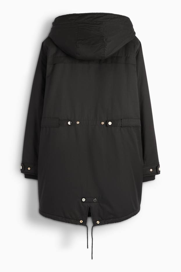 Women - Parka with hood - black