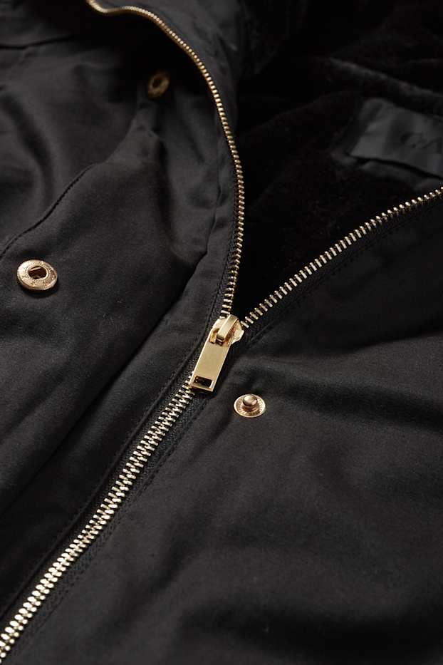 Women - Parka with hood - black