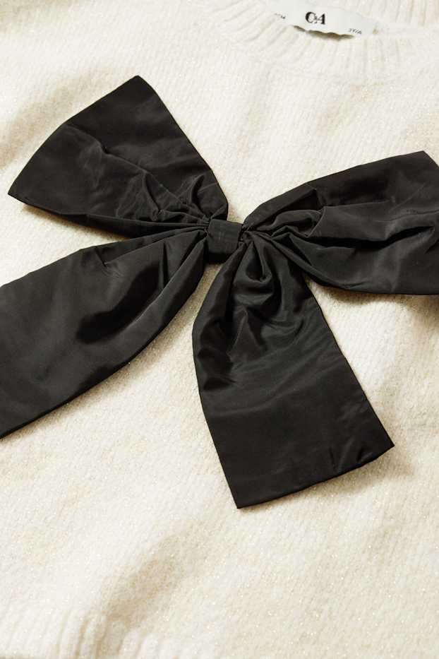Kinder Mädchen - Schleife - Set - Pullover, Rock und Strumpfhose - 3 teilig - schwarz