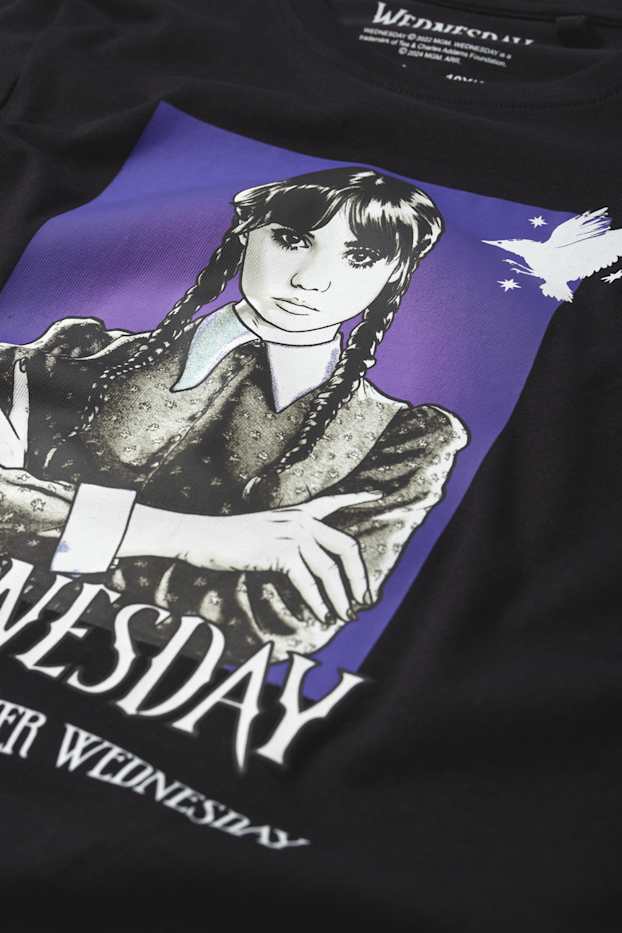 Kinderen: meisjes - Wednesday - pyjama - 2-delig - zwart