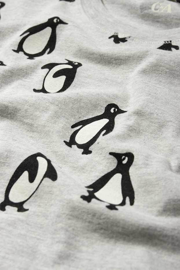 Damen - Pyjama - gemustert - grau