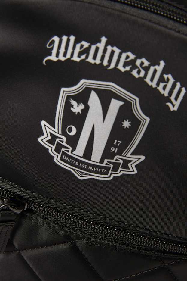 Kinder Mädchen - Halloween - Wednesday - Rucksack - schwarz