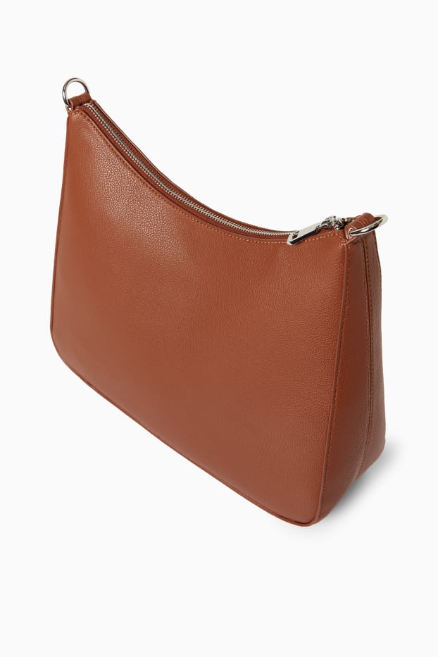 Donna - Borsa a tracolla con spallaccio staccabile - similpelle - marrone