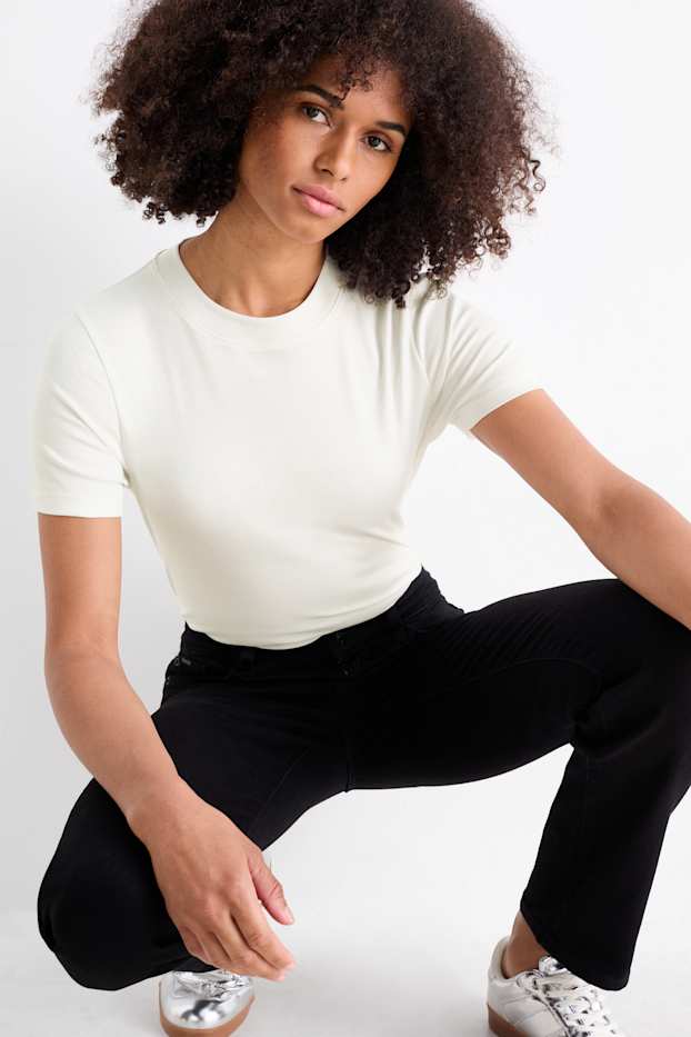 Femmes - Lot de 2 - T-shirts basiques - noir / blanc