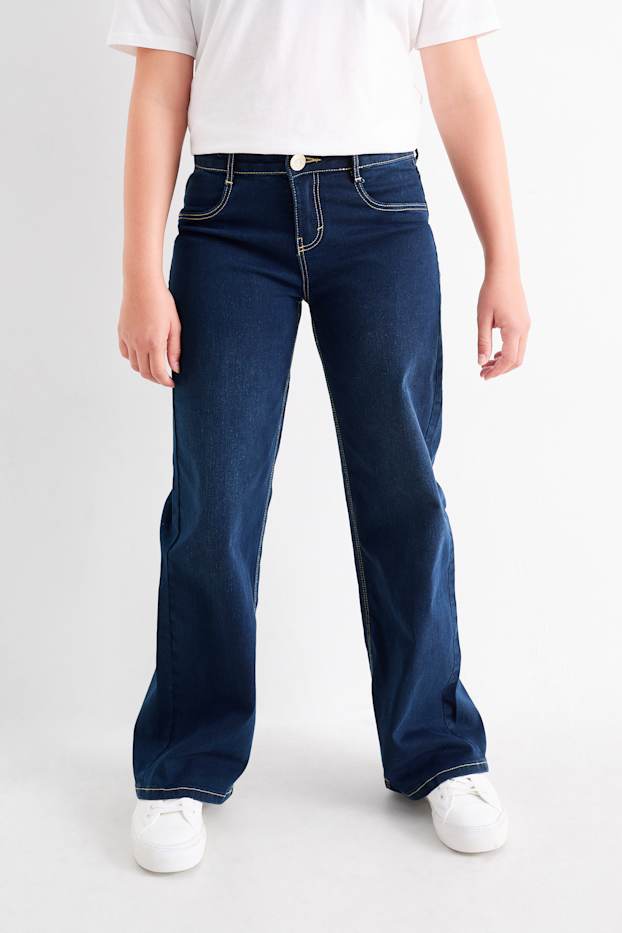 Nena - Wide Leg Jeans - texà blau fosc