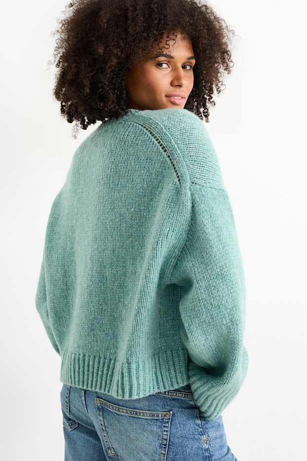 Dames - Trui - merino-mix - mintgroen
