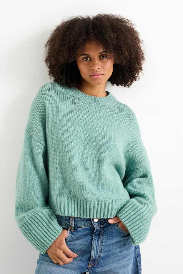 Dames - Trui - merino-mix - mintgroen