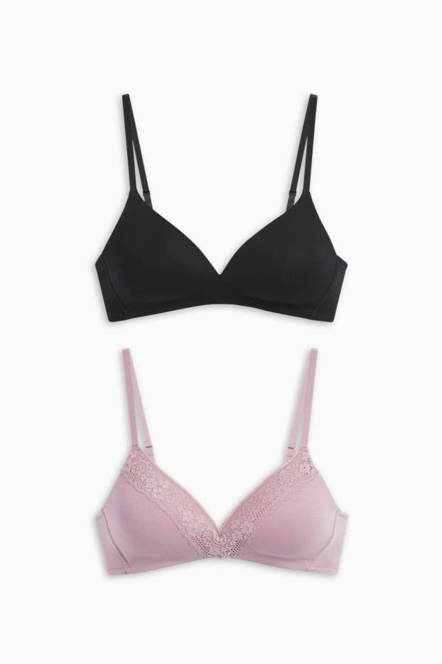 Femei - Multipack 2 buc. - sutien fără armătură - vătuit - violet deschis