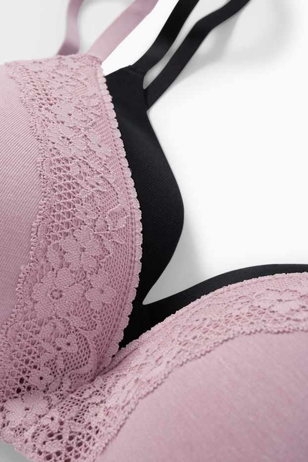 Femei - Multipack 2 buc. - sutien fără armătură - vătuit - violet deschis