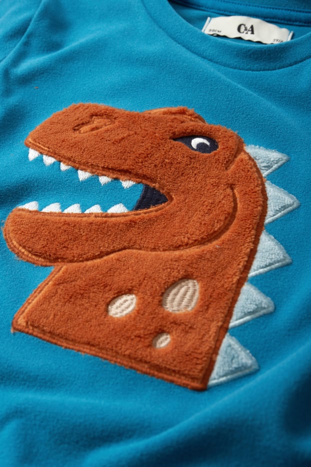 Enfants garçons - Lot de 2 - dinosaure - pyjama en polaire - 4 pièces - bleu