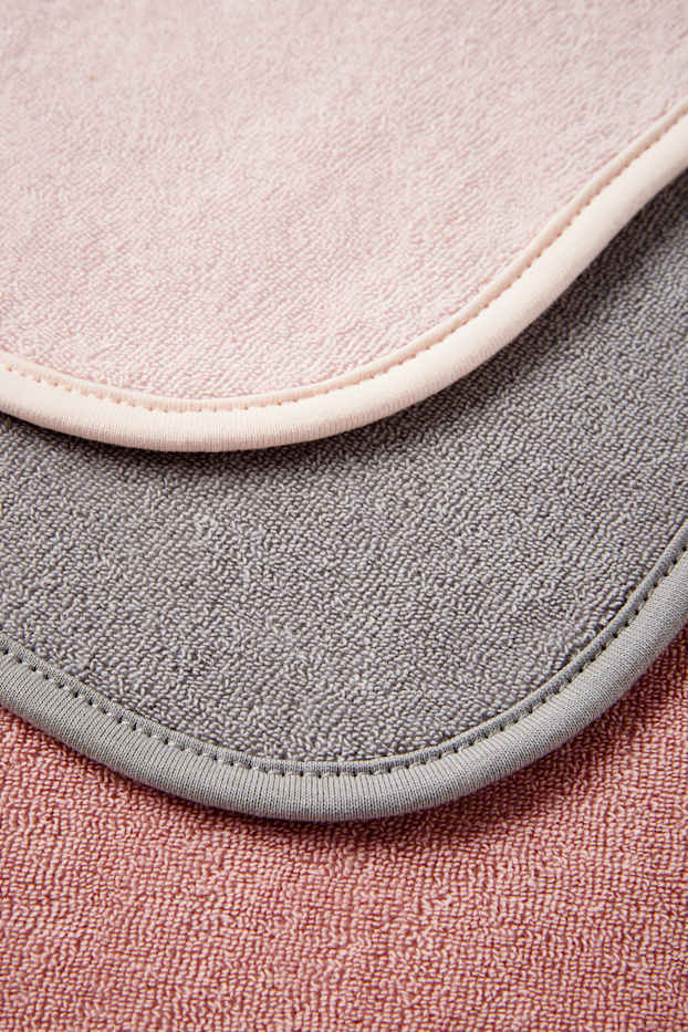 Bébés filles - Lot de 3 - bavoirs en éponge - rose