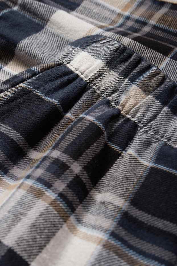 Bărbați - Pantaloni de pijama din flanel - în carouri - albastru închis