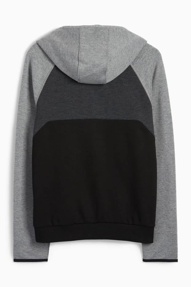 Herren - Funktions-Sweatjacke mit Kapuze - schwarz