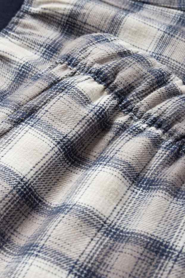 Bărbați - Pantaloni de pijama din flanel - în carouri - albastru închis