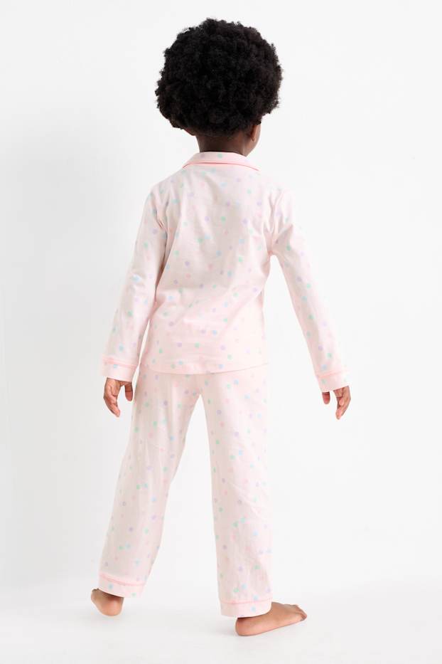 Kinder Mädchen - Pyjama - 2 teilig - gepunktet - rosa