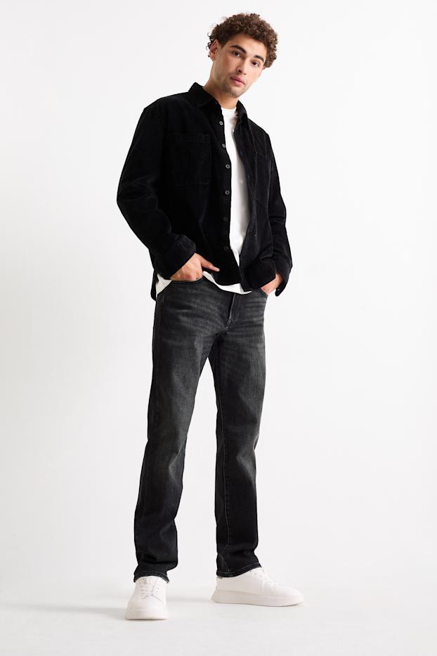 Uomo - Straight jeans - jeans termici - Flex jog denim - jeans grigio scuro