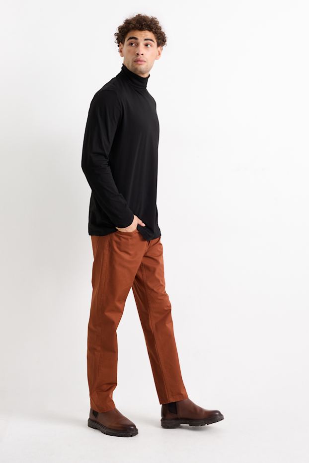 Hommes - Pantalon - regular fit - marron