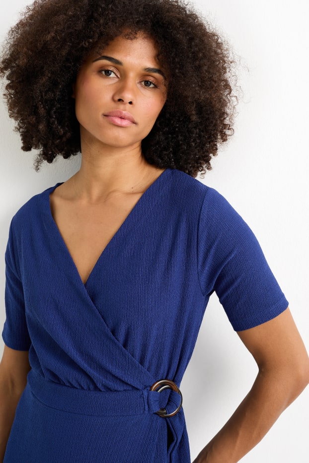 Dona - Vestit encreuat - blau fosc