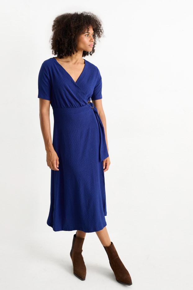 Dona - Vestit encreuat - blau fosc