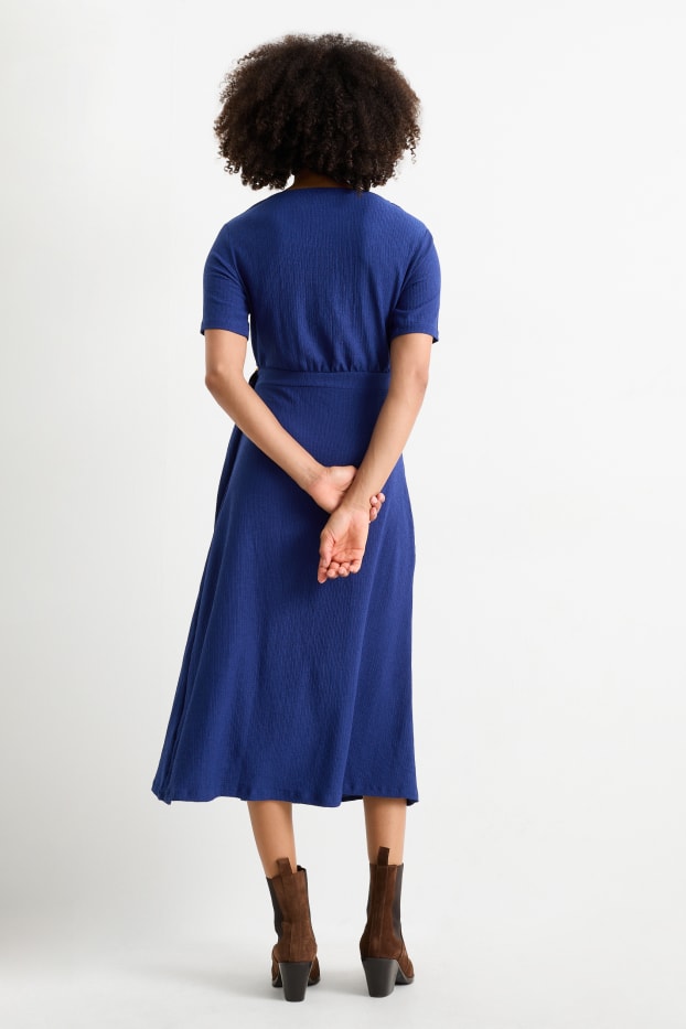 Dona - Vestit encreuat - blau fosc