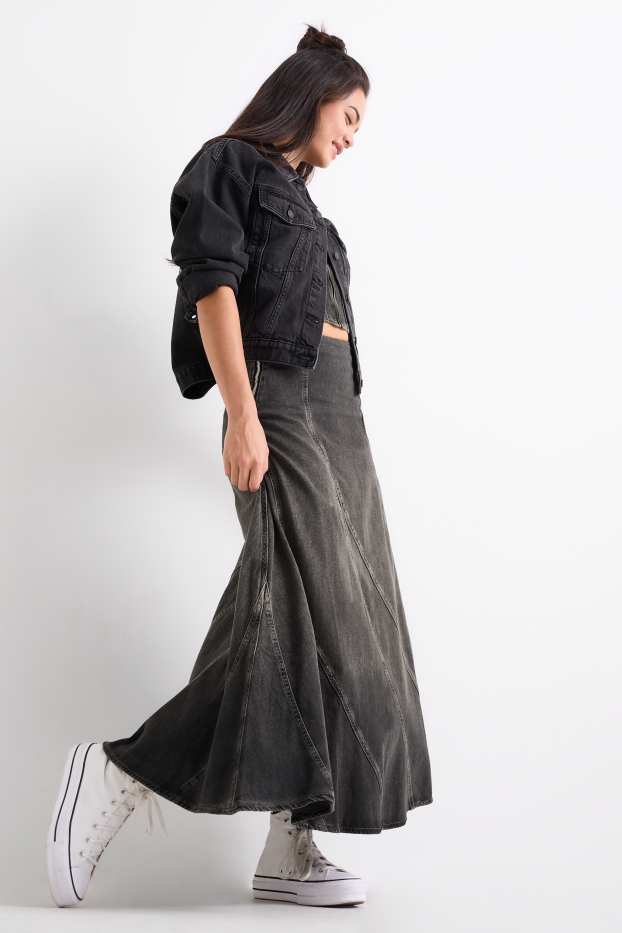 Women - Denim skirt - dark gray