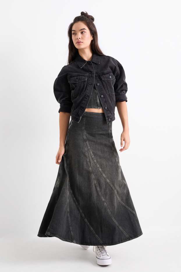 Women - Denim skirt - dark gray