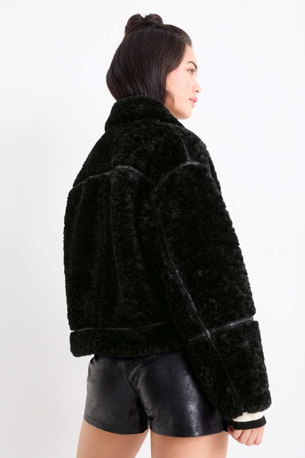 Donna - Giacca in pelo teddy - nero