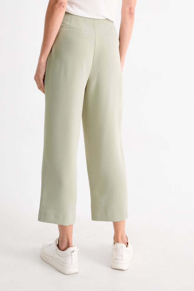 Donna - Pantaloni - vita alta - tapered fit - verde chiaro