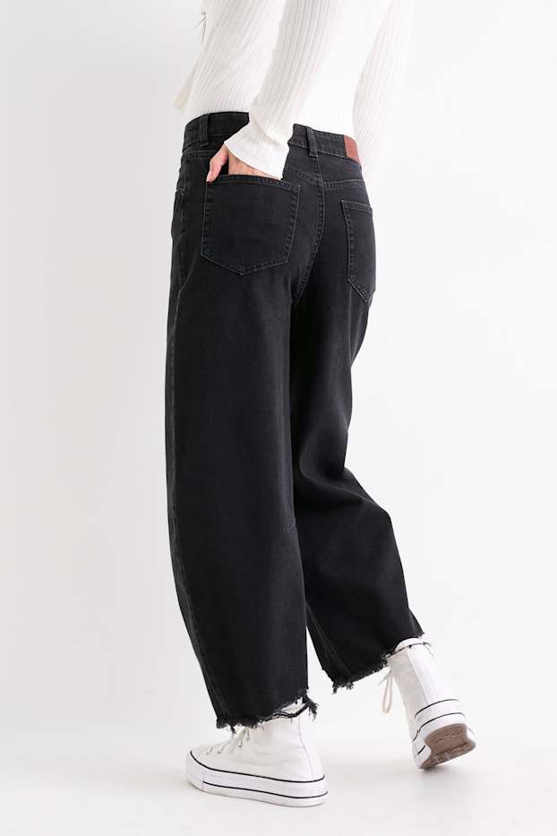 Dámské - Balloon jeans - mid waist - džíny - tmavošedé