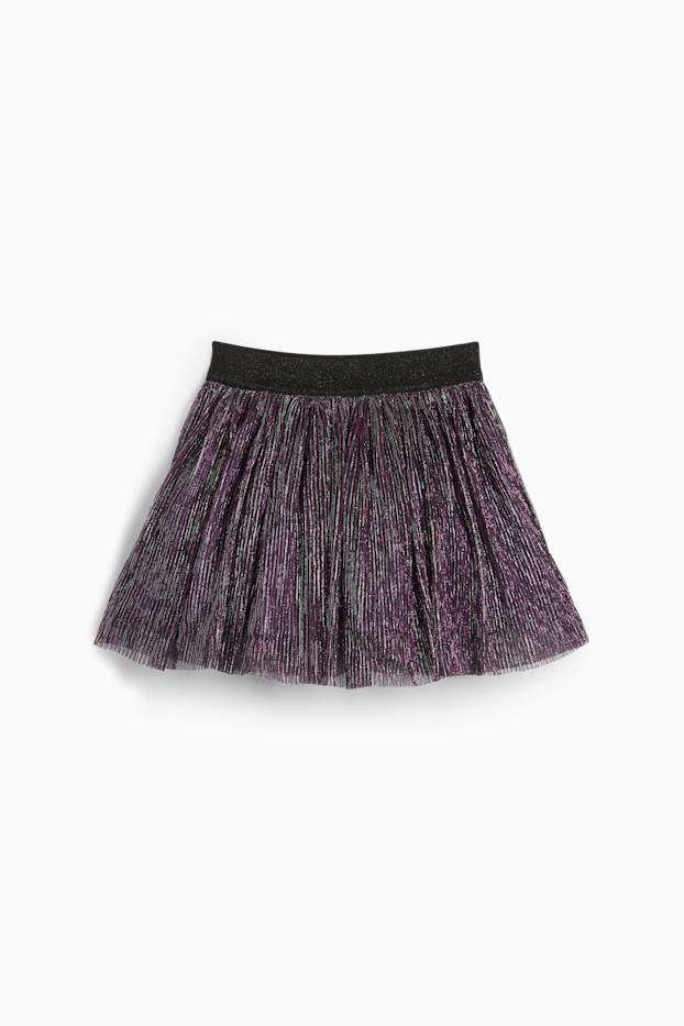 Enfants filles - Halloween - jupe - effet brillant - violet