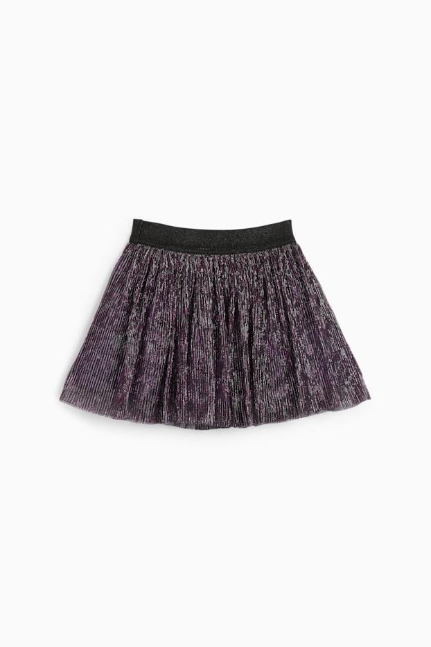 Enfants filles - Halloween - jupe - effet brillant - violet