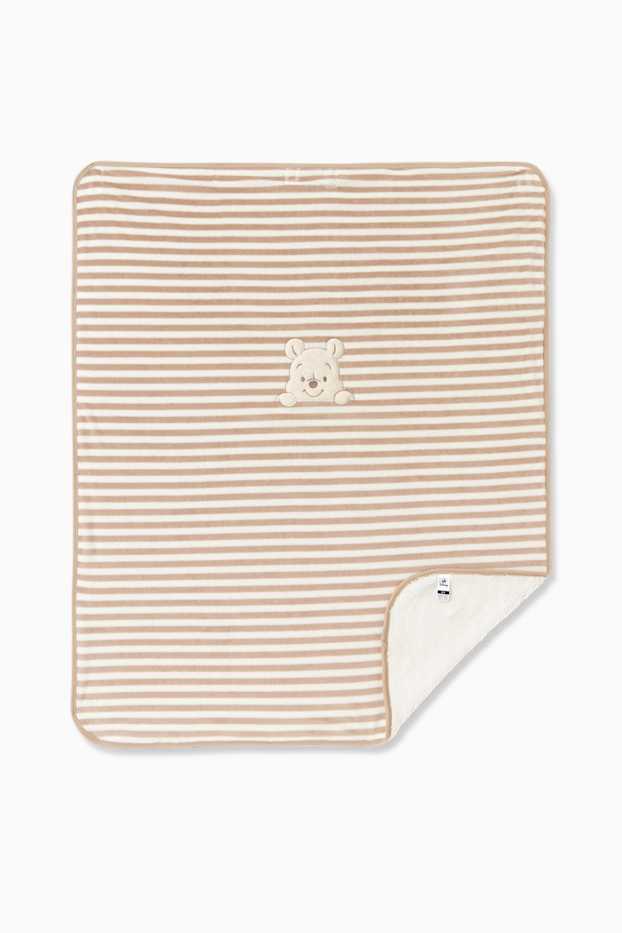 Unisex - Winnie the Pooh - manta per a nadó - 100 x 80 cm - de ratlles - blanc trencat