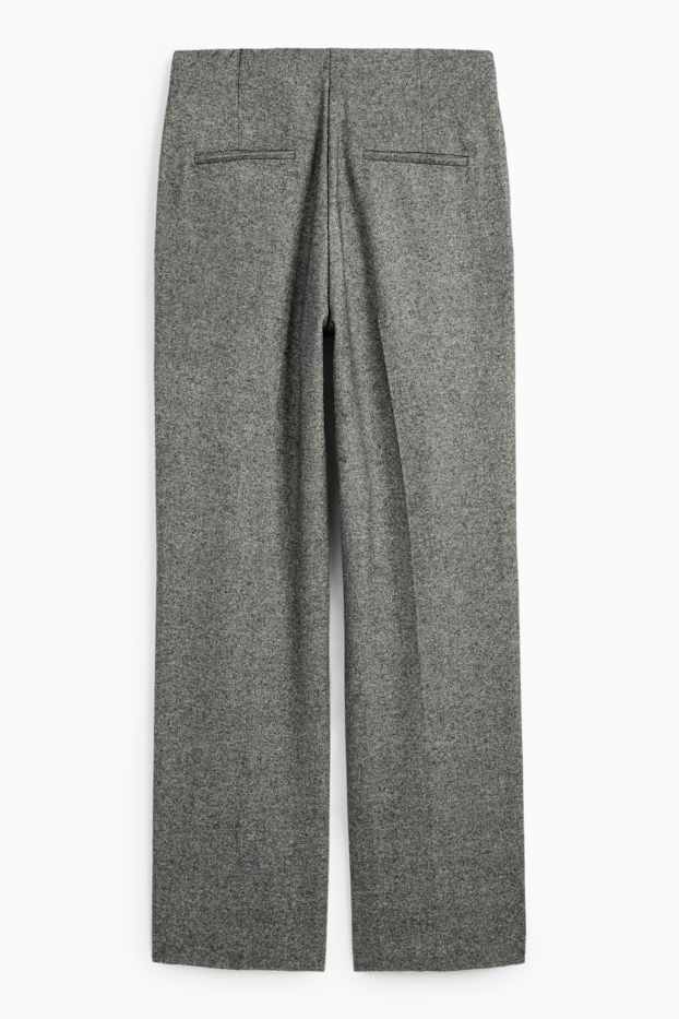 Damen - Business-Hose - High Waist - Straight Fit - Woll-Mix - dunkelgrau