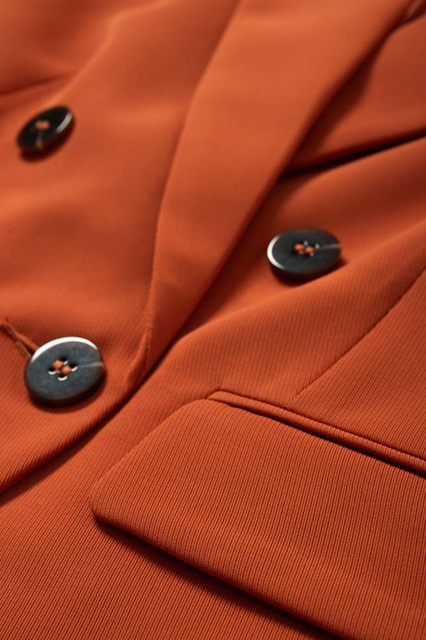 Femmes - Blazer court - regular fit - orange foncé